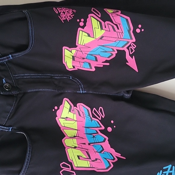 Bershka Men's Black Graffiti Jeans- Size 32 - Picture 3 of 12